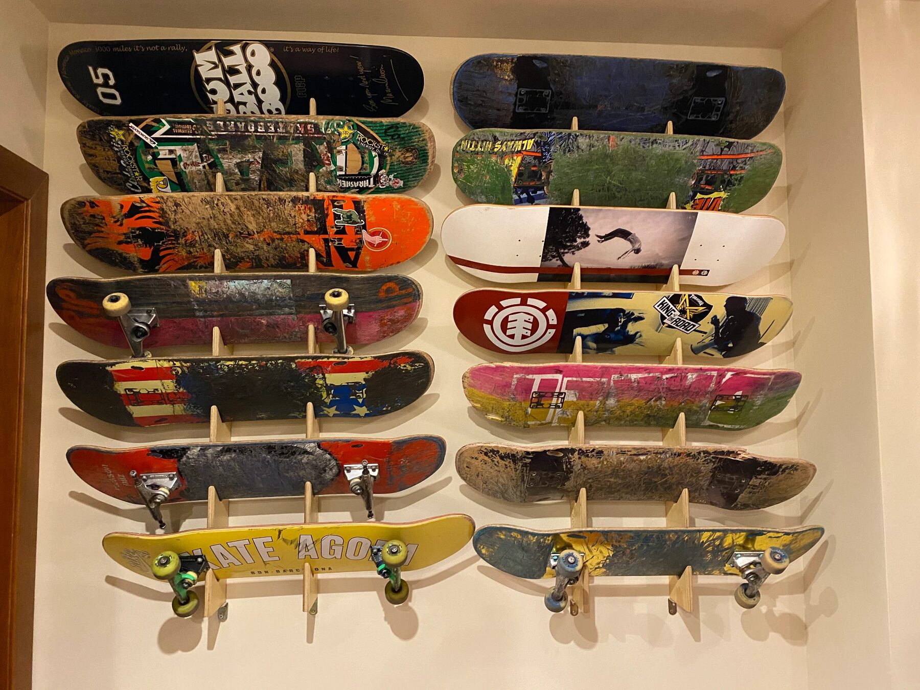 Teenage bedroom with a wall display of skateboards — Christina’s Home