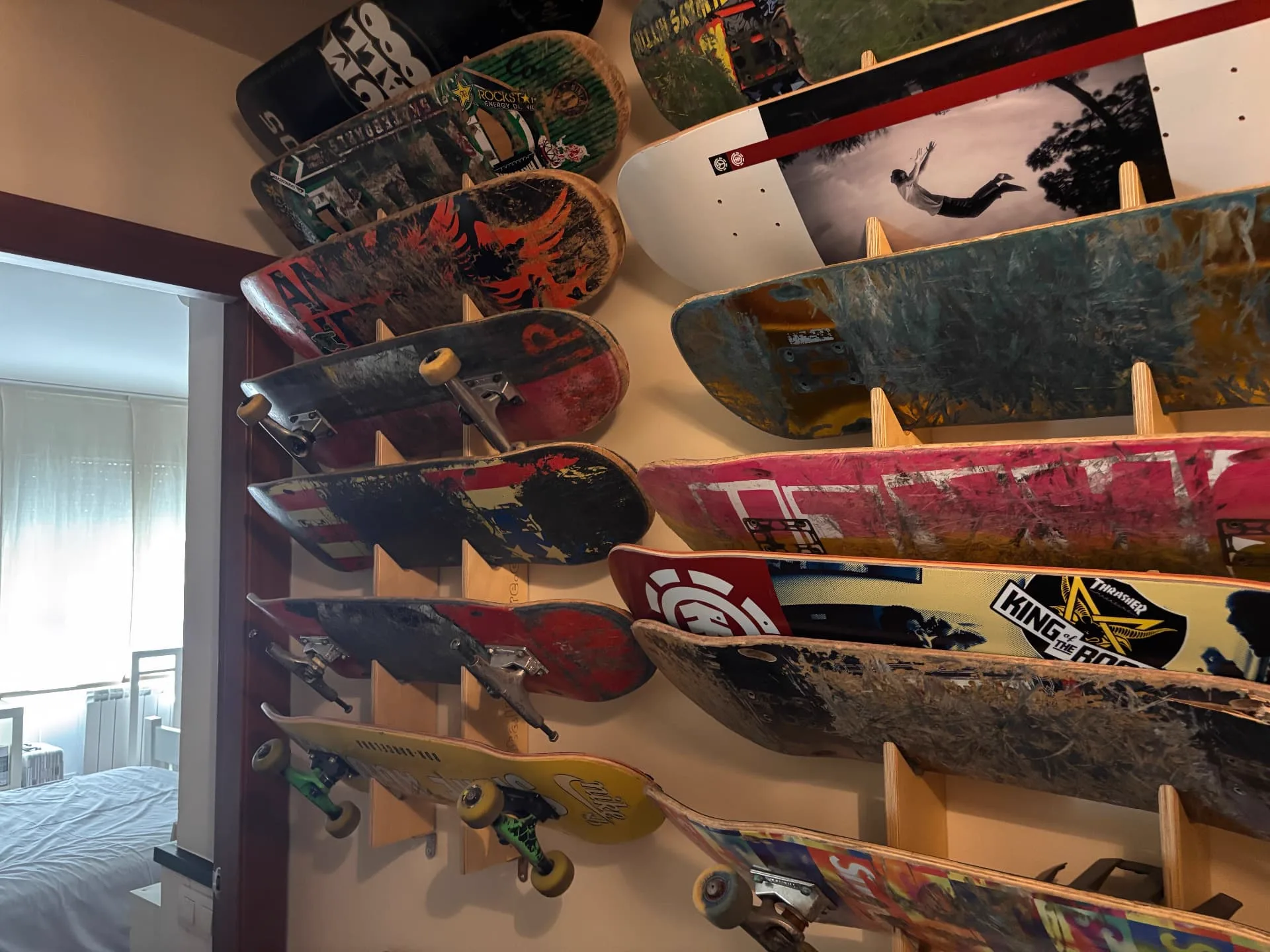 Personal skateboard wall installation at the entrance to a bedroom — Christina’s Home